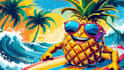 do awesome pineapple surfer logo with free vector file