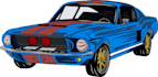 custom retro car illustration