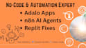 build adalo apps develop ai agents with n8n and fix replit projects