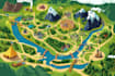 draw beautiful map in vector illustration