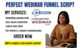 write perfect webinar sales funnel presentation script for your online business