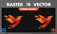 vectorize and enhance your blurry logo for print and web
