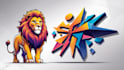 design realistic lion mascot logo with creative concepts