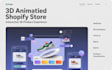 3d shopify store, 3d animated website framer shopify with scrolling animation
