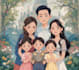 design a professional disney family portrait