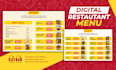 design digital food menu, screen board, tv display static and animated menu