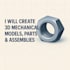 design 3d mechanical parts and assemblies