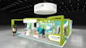 design a 3d exhibition stall, booth, stand, or kiosk