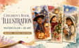 children story book illustration for halloween christmas and bible story