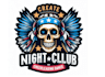 create skull night club cheerleading dance logo