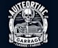 do automotive garage skeleton classic car print logo design