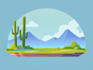 draw a flat vector landscape illustration