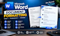 expert ms word document formatting, editing and creation