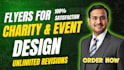 design eyecatching charity, donation, event flyers