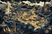 draw cartoon fantasy map illustration, doodle hand drawn