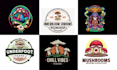 design professional trippy, psychedelic, mushroom logo