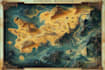 fantasy map illustration, dnd map, tolkien board games