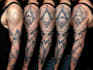 create sleeve tattoo design in geometric style
