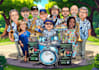 draw group cartoon, caricature based on your photo