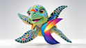 design sea turtle mascot logo with my creative thinking