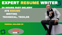 write you expert resume , ats, technical cv writing, sales tech, federal usajobs