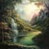 paint professional landscape concept art in painterly style