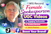 female spokesperson video website review ugc ads testimonial video spokesperson