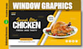 make creative and trendy shopfront, window graphics, storefront and billboard