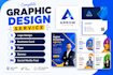 design logo, business card, banner, brochure design, flyer and social media post