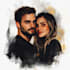 do  you anime couple art portrait