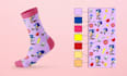 create premium typographic and illustration socks design with mockups