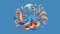 design octopus mascot logo with express delivery