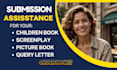 secure active literary agent for screenplay, children book write query letter
