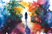 make drawing potrait with watercolour painting