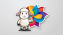 design sheep mascot logo with express delivery