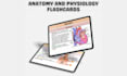 design educational card, flashcard, anatomy, physiology cards with box, rulebook