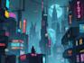do cyberpunk futuristic city art