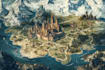 draw fantasy map illustration isometric map