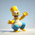 make best yellow cartoon character like simpson style