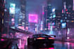 do cyberpunk futuristic city art