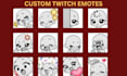 create custom twitch emotes, animated emotes, chibi emotes, vtuber for stream