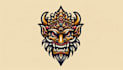 give balinese barong mask mascot logo design with new concepts