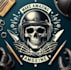 create amazing biker helmet skeleton motorcycle logo