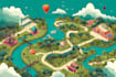 draw beautiful map in vector illustration