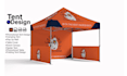 design tent, canopy tent, table cover, and flag
