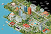 design isometric map illustration and cartoon art