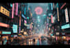 making a cyberpunk futuristic city art