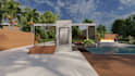 design garden, pool, patio, yard, terrace, landscape 3d model and renders