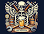 design retro skeleton pub beer illustration logo