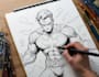 draw superhero action comic  superhero character
